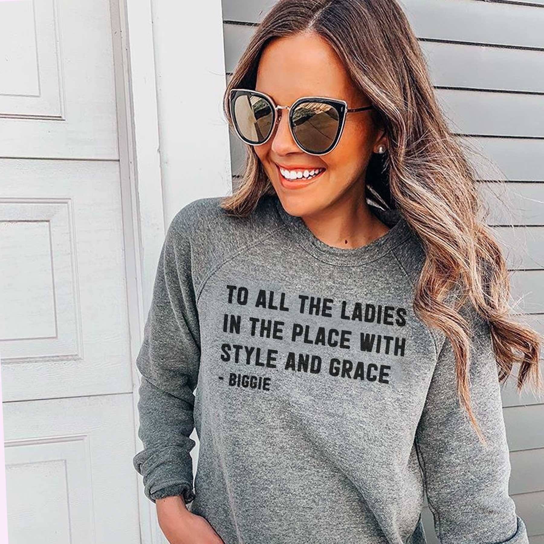 Grey sweatshirt style hot sale